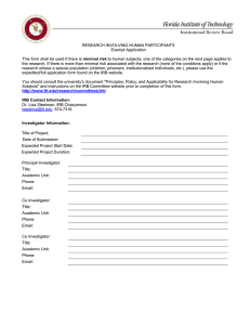 Exempt IRB Submission Form