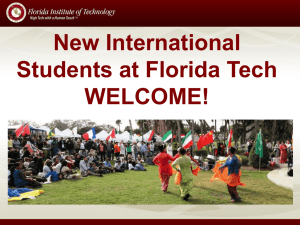 New International Students at Florida Tech WELCOME!