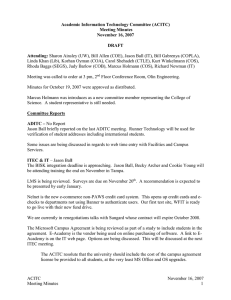 ACITC - Meeting Minutes - 11-16-2007.doc