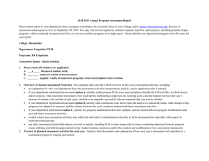 Assessment Report BA LING 2014-15