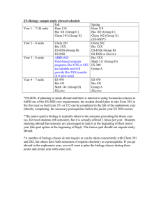ES-Biology sample study abroad schedule  Fall Spring