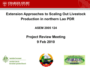 Extension Approaches to Scaling Out Livestock Production in northern Lao PDR
