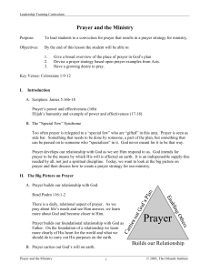 Prayer and the Ministry
