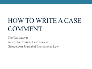 2016 How to Write a Case Comment Presentation