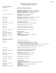 2015-2016 Academic Calendar (Law Center)