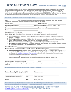 | COURSE WITHDRAWAL REQUEST FORM