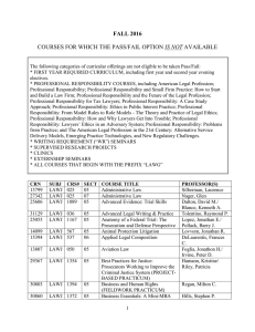 Fall 2016 Courses for Which the Pass/Fail Option is NOT available