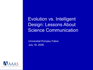Evolution vs. Intelligent Design: Lessons About Science Communication