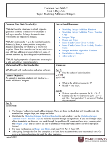 Common Core Math 7 Unit 1, Days 5-6