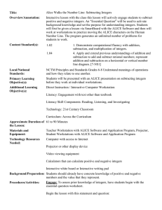 Title: Overview/Annotation: Alice Walks the Number Line: Subtracting Integers