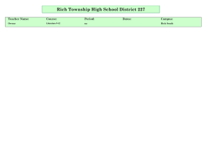 Rich Township High School District 227 Teacher Name: Course: Period:
