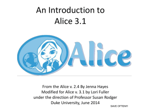 An Introduction to Alice 3.1