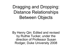 Dragging and Dropping: Distance Relationships Between Objects