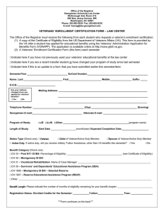 Veterans' Enrollment Certification Form