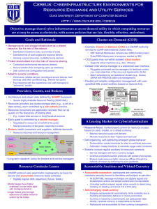 Cereus: CyberInfrastructure Environments for Resource Exchange and Utility Services