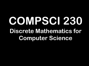 COMPSCI 230 Discrete Mathematics for Computer Science
