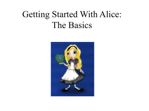 Getting Started With Alice: The Basics