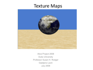 Texture Maps Alice Project 2008 Duke University Professor Susan H. Rodger