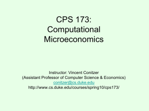 CPS 173: Computational Microeconomics