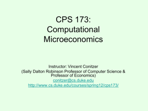CPS 173: Computational Microeconomics