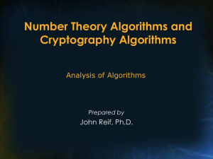 Number Theory and Cryptography Algorithms