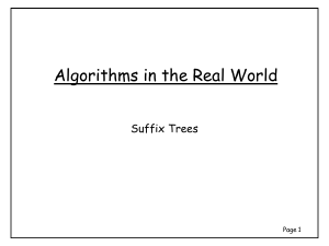 Algorithms in the Real World Suffix Trees Page 1