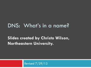 DNS:  What’s in a name? Slides created by Christo Wilson,