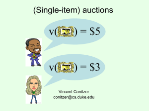 v( ) = $5 ) = $3 (Single-item) auctions