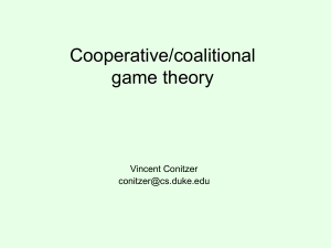 Cooperative/coalitional game theory Vincent Conitzer