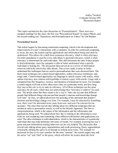 Ashley Twichell Computer Science 49S Discussion Report