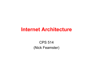 Internet Architecture CPS 514 (Nick Feamster)