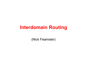 Interdomain Routing (Nick Feamster)