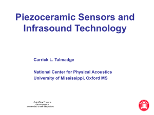 Piezoceramic Sensors and Infrasound Technology Carrick L. Talmadge National Center for Physical Acoustics