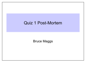 Quiz 1 Post-Mortem Bruce Maggs