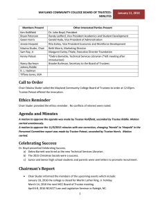 MAYLAND COMMUNITY COLLEGE BOARD OF TRUSTEES: MINUTES  January 11, 2016