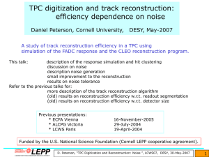 TPC digitization and track reconstruction: efficiency dependence on noise