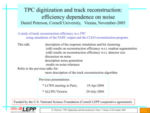 TPC digitization and track reconstruction: efficiency dependence on noise