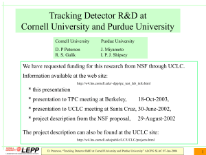 Tracking Detector R&amp;D at Cornell University and Purdue University