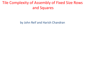 Tile Complexity of Assembly of Fixed Size Rows and Squares