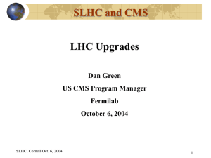 SLHC and CMS LHC Upgrades Dan Green US CMS Program Manager