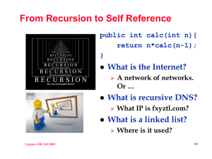 From Recursion to Self Reference What is the Internet?