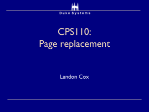 CPS110: Page replacement Landon Cox