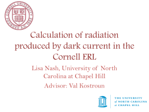 Calculation of radiation produced by dark current in the Cornell ERL