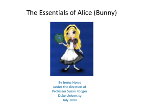 The Essentials of Alice (Bunny) By Jenna Hayes under the direction of
