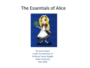 The Essentials of Alice By Jenna Hayes under the direction of