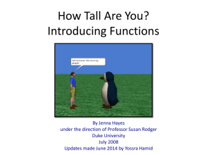 How Tall Are You? Introducing Functions