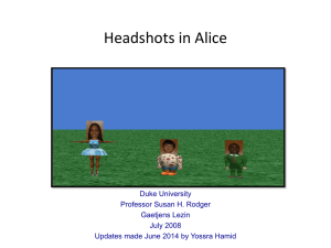 Headshots in Alice