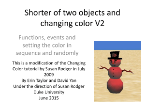 Shorter of two objects and changing color V2 Functions, events and