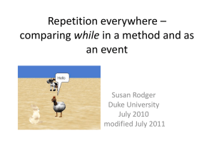 Repetition everywhere – while an event Susan Rodger