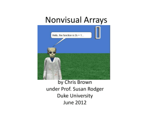 Nonvisual Arrays by Chris Brown under Prof. Susan Rodger Duke University